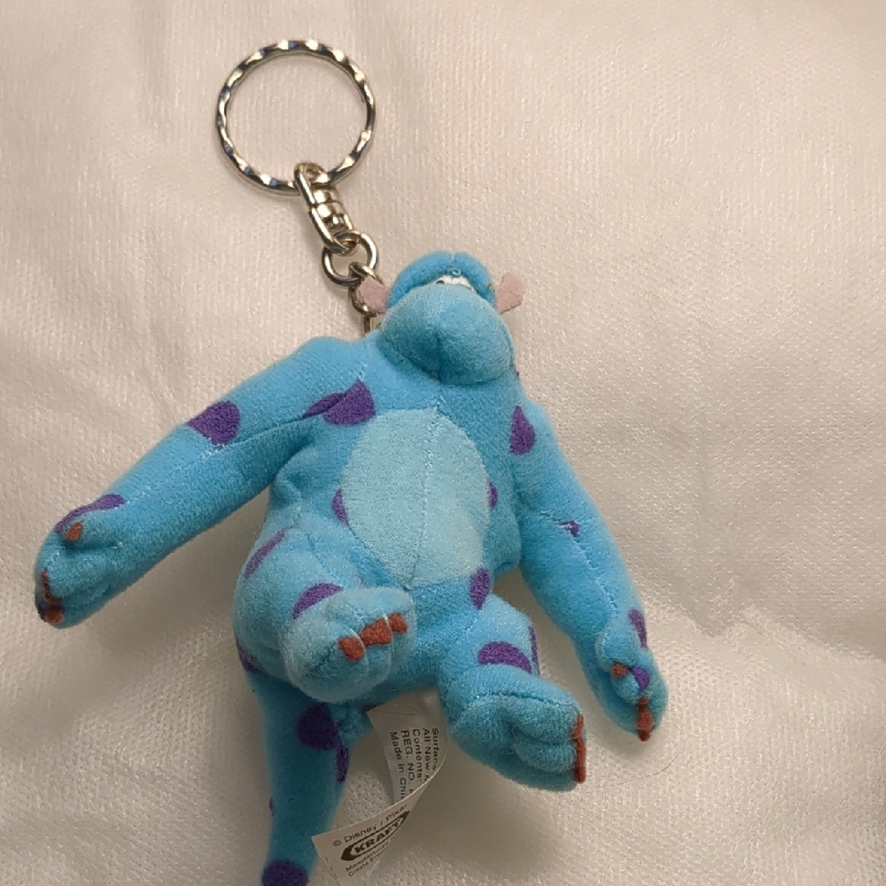 "Sulley" from Monsters, Inc movie  Blue and Purple Plush Keychain.